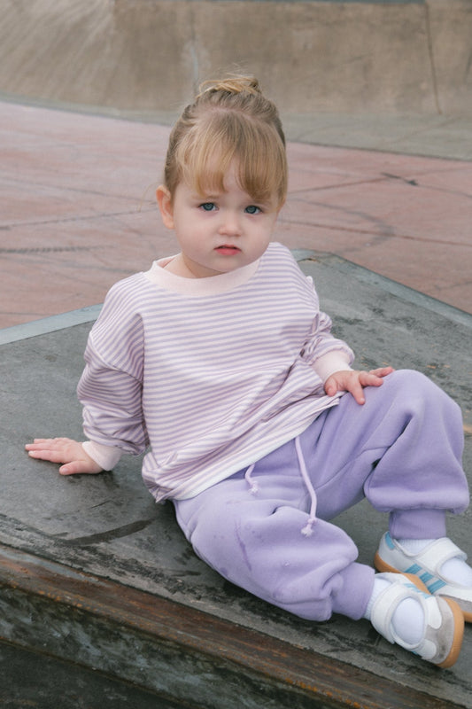 Lavender Stripe- Long Sleeve